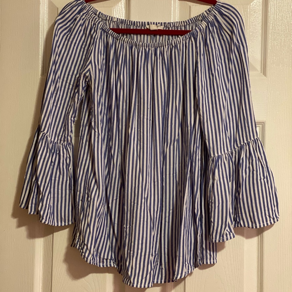 Blue and white striped shirt